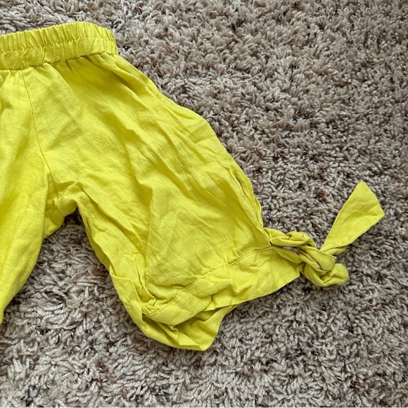 New York & Co Yellow Linen Blend Off The Shoulder Shift Dress Womens Size Medium - Picture 6 of 16